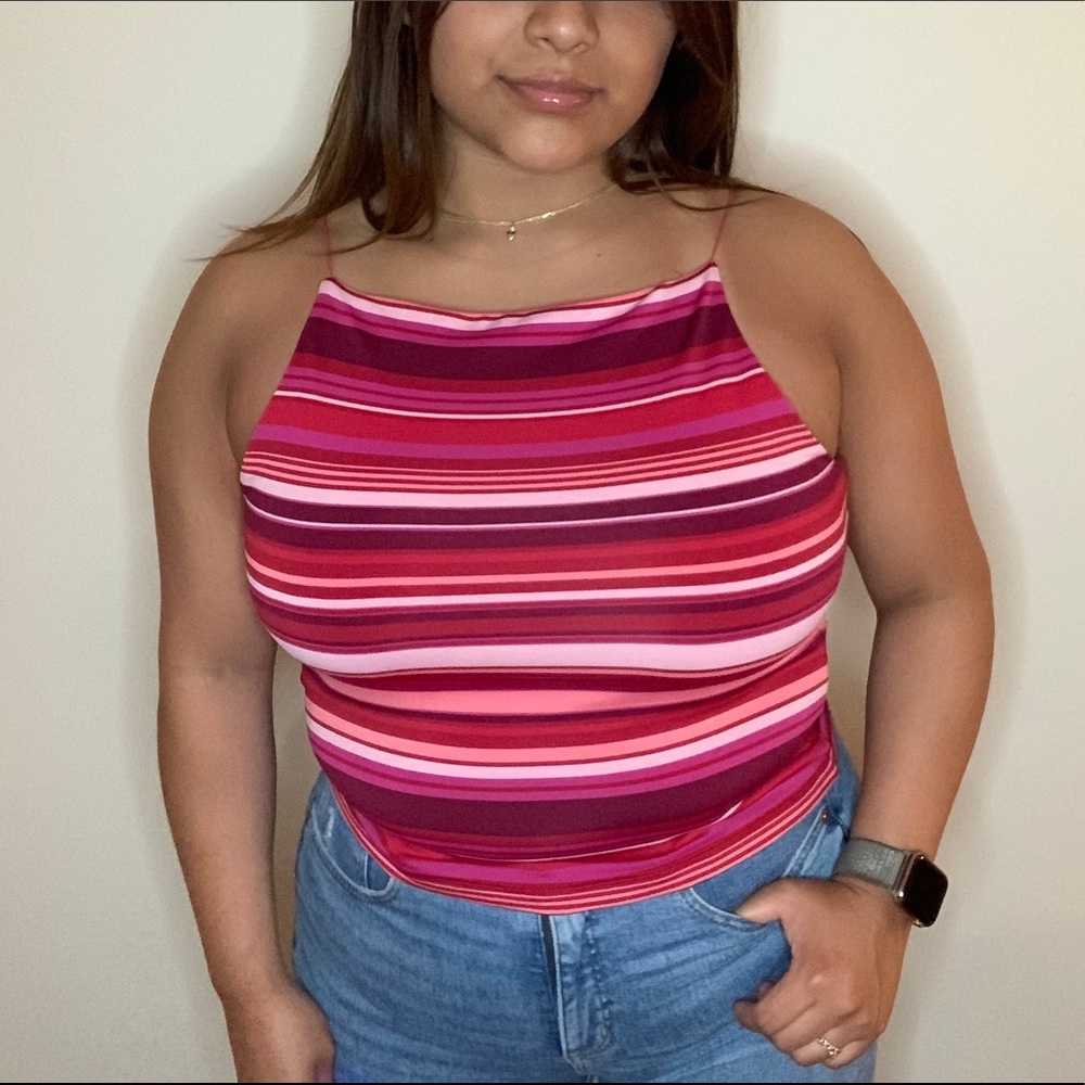 Multicolor striped tank top